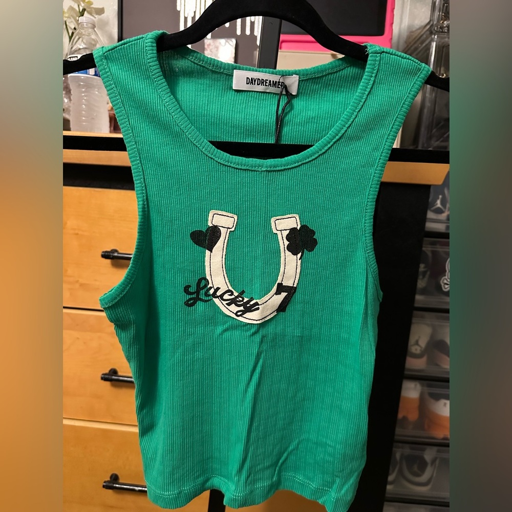 Daydreamer Green Ribbed Knit Top